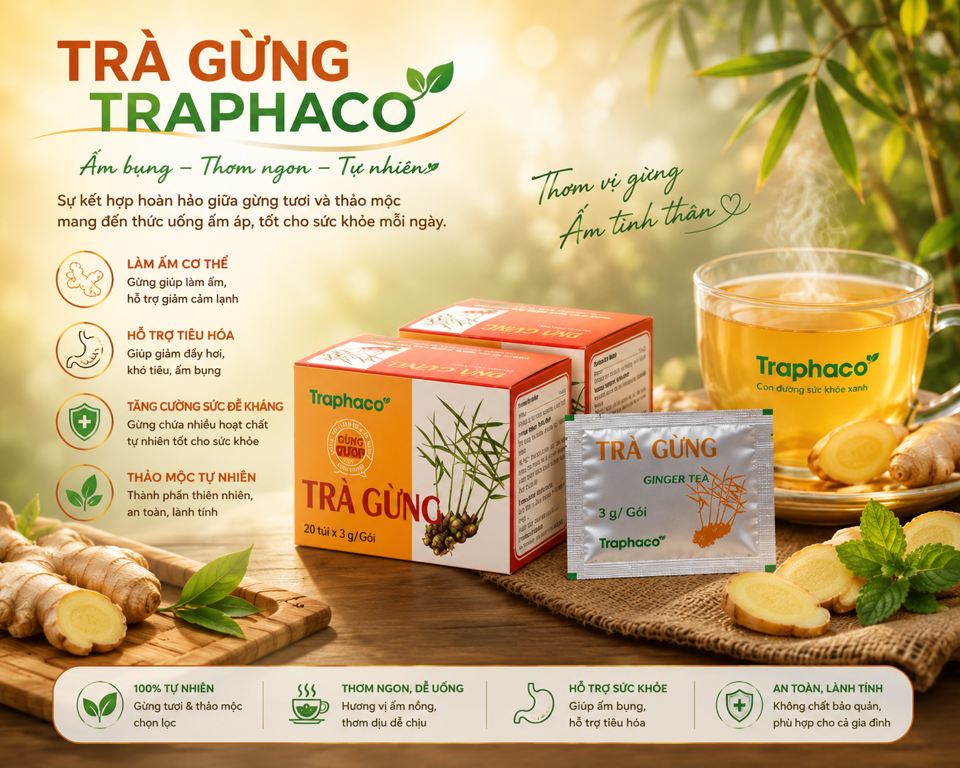 trà gừng traphaco